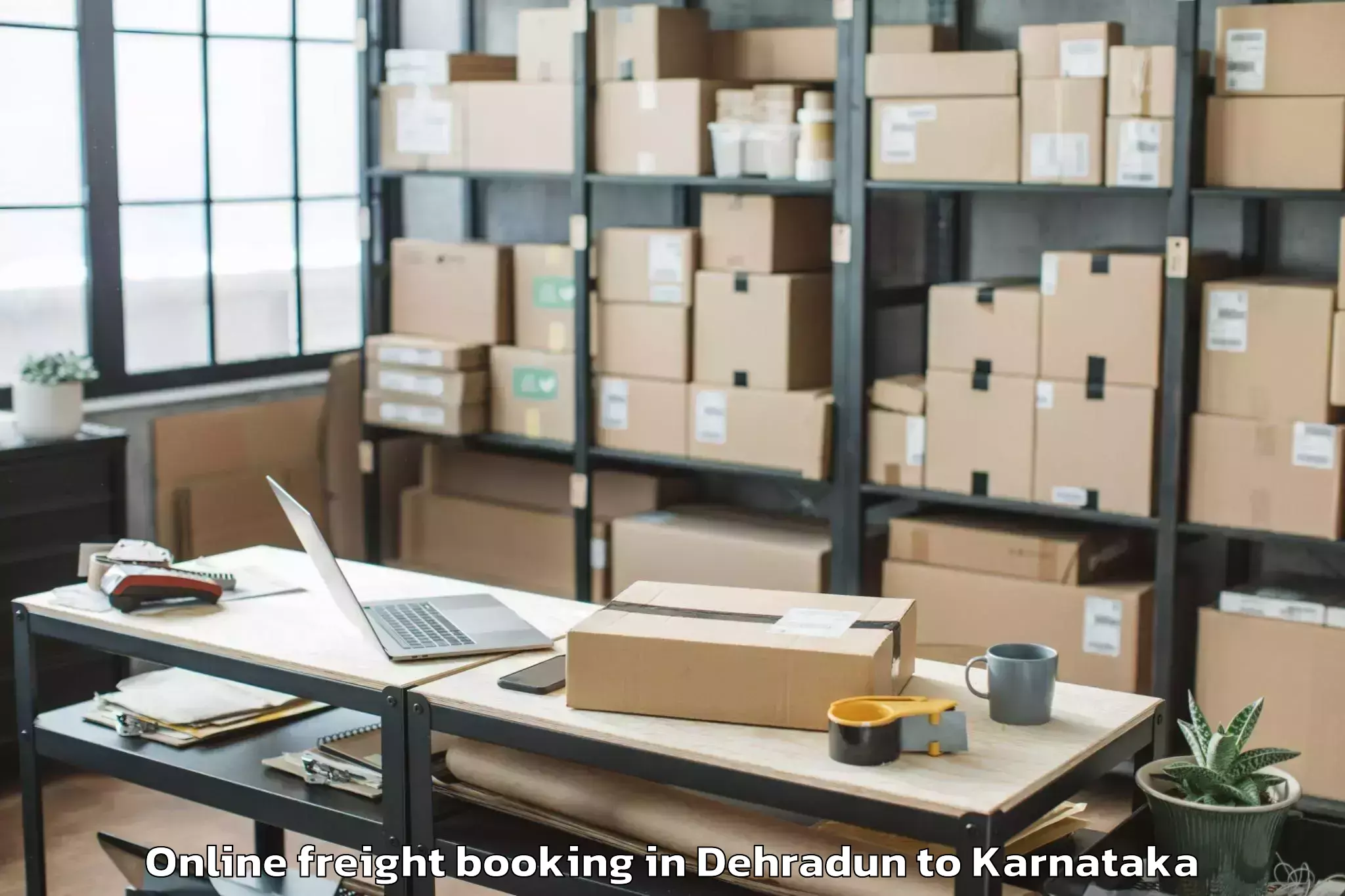 Trusted Dehradun to Guledagudda Online Freight Booking